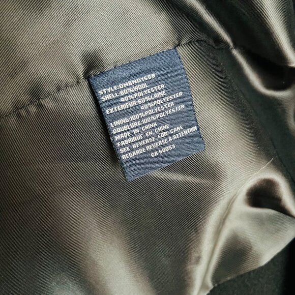 Daniel Hechter Paris Black Wool Blend Double Breasted Trench Coat Tie Waist Belt - Picture 10 of 10